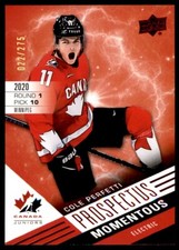 2021-22 UPPER DECK TEAM CANADA JUNIORS PROSPECTUS MOMENTOUS ELECTRIC COLE