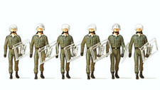 Preiser 10392 BGS Einsatzanzug Schutzschild 6 Figuren H0 1:87 Neu