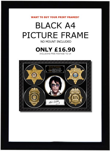Elvis Presley - Police Badges V2 - Exclusive - A4 Signed Photo Print - Picture 6 of 7