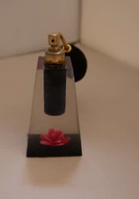 Vintage Jane Art Lucite Pink Rose Perfume Bottle Atomizer Exellent