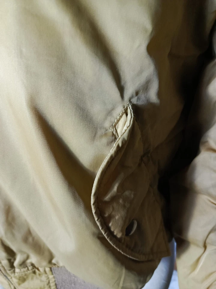 UPRIGHT Bomber Jacket Full Zip Double Sided Olive / Orange | Pit:21.5, Length:25 - Image 4 of 4