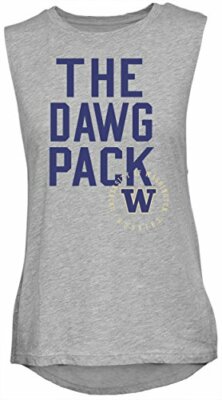 NCAA Rocker Women's Sleeveless Drop Tail Tank, Athletic Heather, Medium, Wash...
