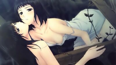 Anime kara no shoujo cleavage bra dress reflection black Playmat Gaming Mat Desk