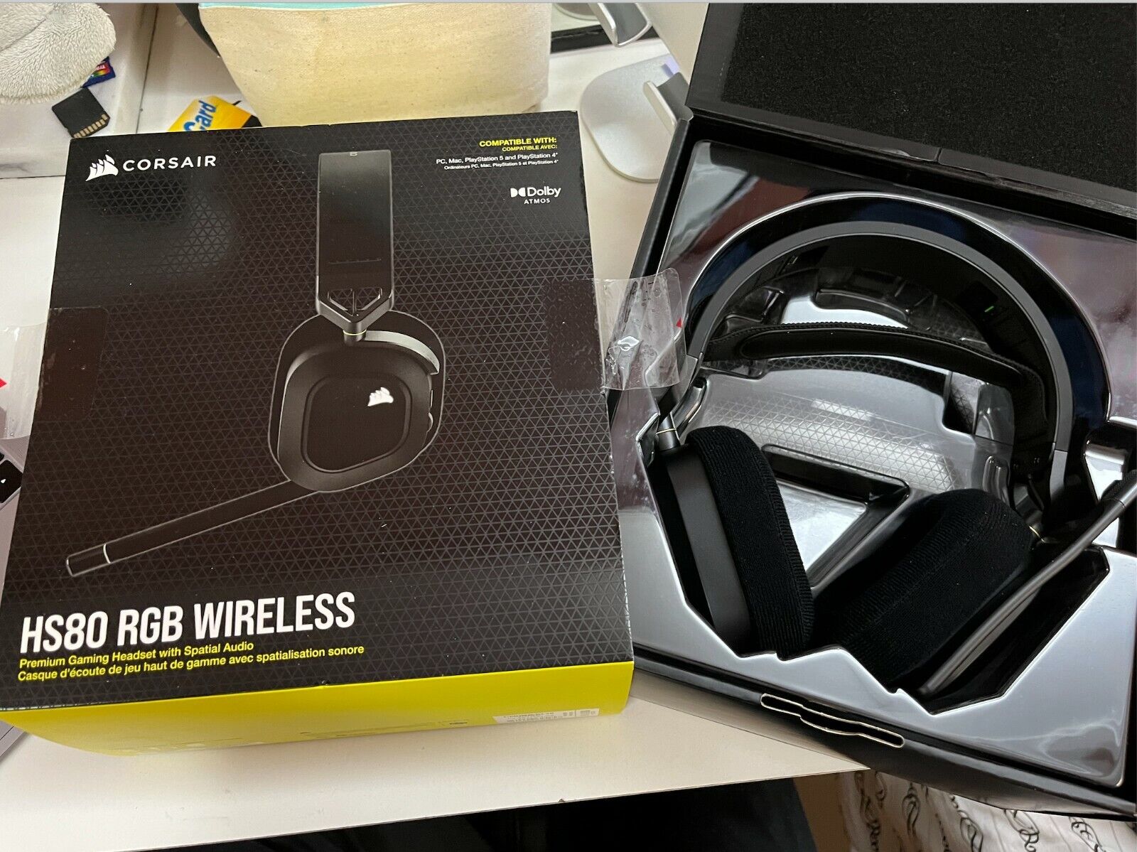 Corsair HS80 RGB Wireless Premium Gaming On Ear Headset with Dolby