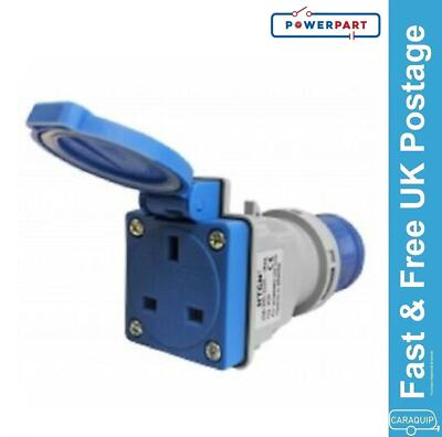 Main Hook Up Short UK Conversion Socket Adaptor Camping Caravan Site Electric