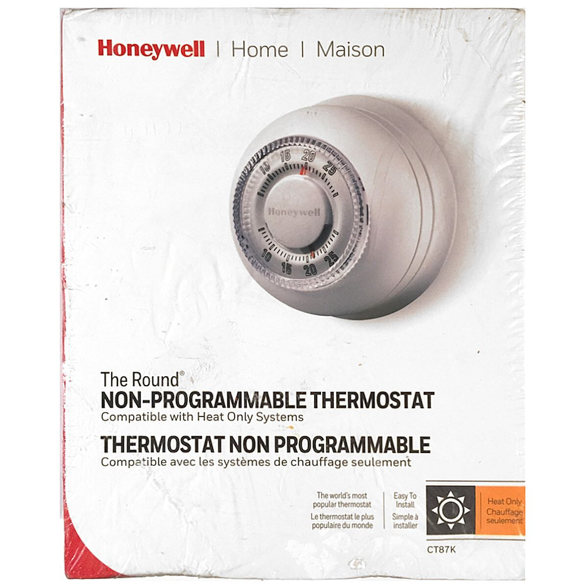 HONEYWELL HOME The Round® Non-Programmable Thermostat for Heat Only  Systems