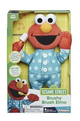 Elmo Sesame Street Brushy Brush 12-inch Plush Toy, Hasbro - Playskool
