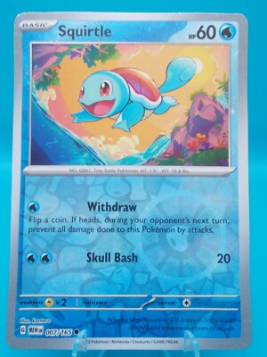 Squirtle - (Reverse Cosmos Holo) Pokemon TCG S&V 151 007/165 Near Mint/Mint