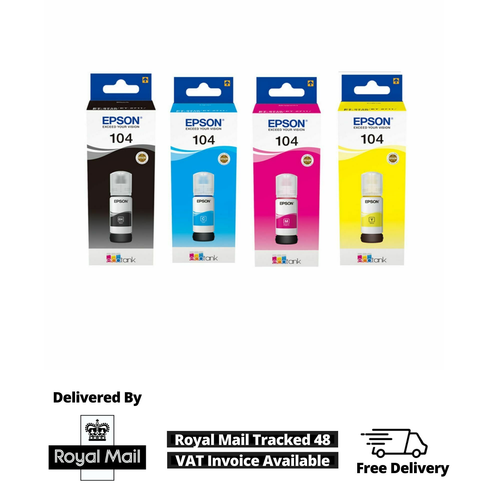 Genuine Epson 104 CMYK Ink Bottles for 