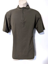 YTD Men's Short Sleeve 1/4 Zip Pullover Shirt Sz L OD Green Cotton Blend EUC