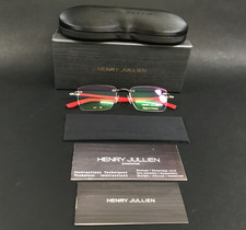 Henry Jullien Eyeglasses Frame GEKO 427 C53 Matte Red Silver Rimless 50-18-145