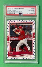 2020 PANINI DONRUSS MIKE TROUT INDEPENDENCE DAY PARALLEL #129 PSA 10 ANGELS