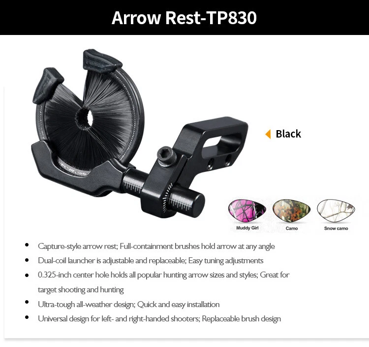 Brush Arrow Rest Right Left Hand Compound Bow Recurve Bow Hunting Archery Target - Image 2 of 4