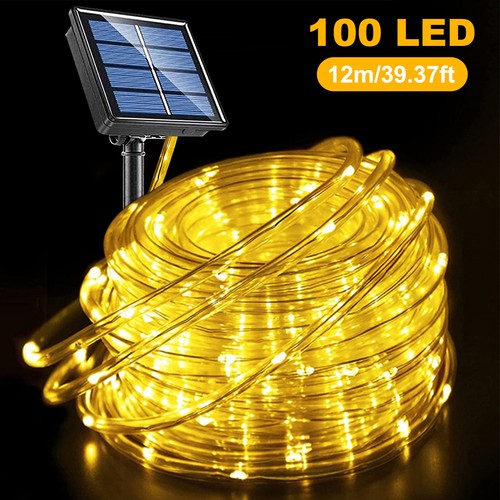 12M 100 LED Solar Rope Tube Lights Waterproof String Light Outdoor Garden Lamp - Picture 26 of 27