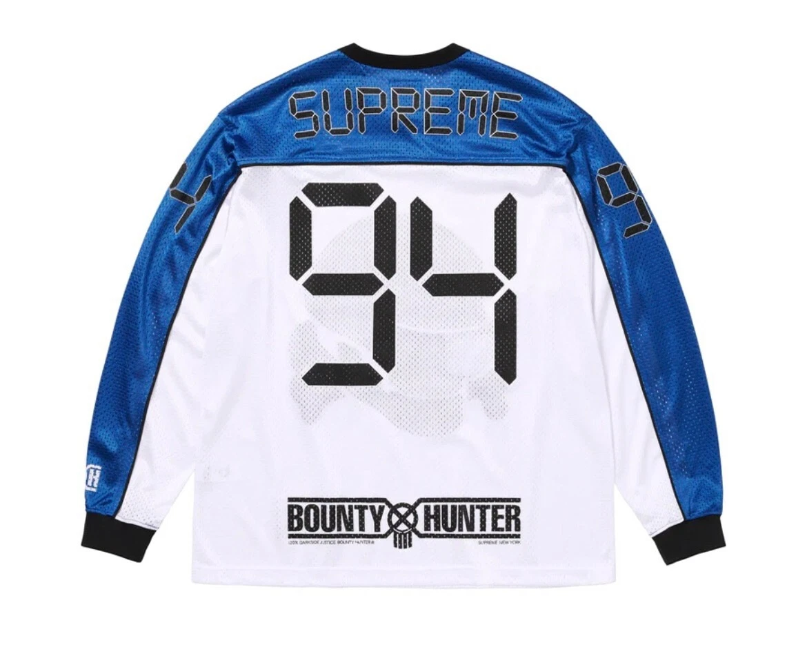 Supreme Bounty Hunter Mesh Moto Jersey White L in Hand