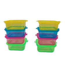 8pc Multi-color Plastic Mini Baby Food Storage Container Set With Lid Meal Prep