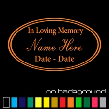 In loving Memory Sticker Vinyl Decal Custom Remembrance Personalized Car Window