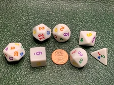 Rainbow 7 Dice Polyhedral Set RPG Tabletop Gaming Board Card Roleplay Roll