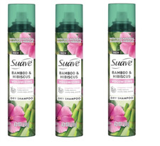 BL Suave Dry Shampoo Bamboo  Hibiscus Volumizing 4.3oz each Three Pack 