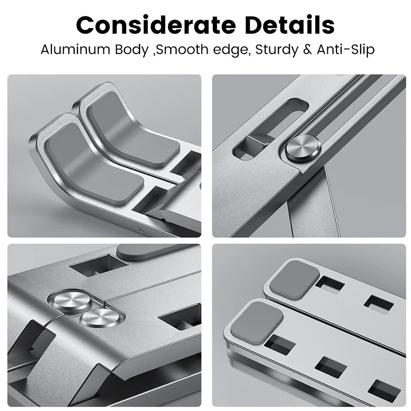 Adjustable Aluminum Foldable Laptop Stand Portable Ergonomic Notebook Holder  