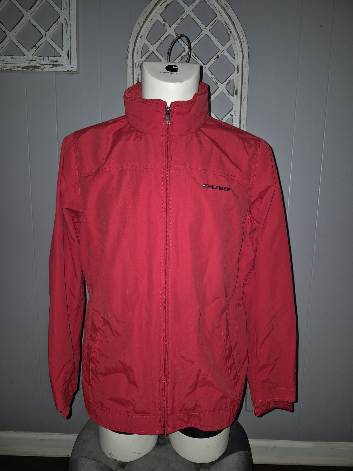 Tommy Hilfiger Men's XL Red Sailing Jacket Roll Up Collar NWT