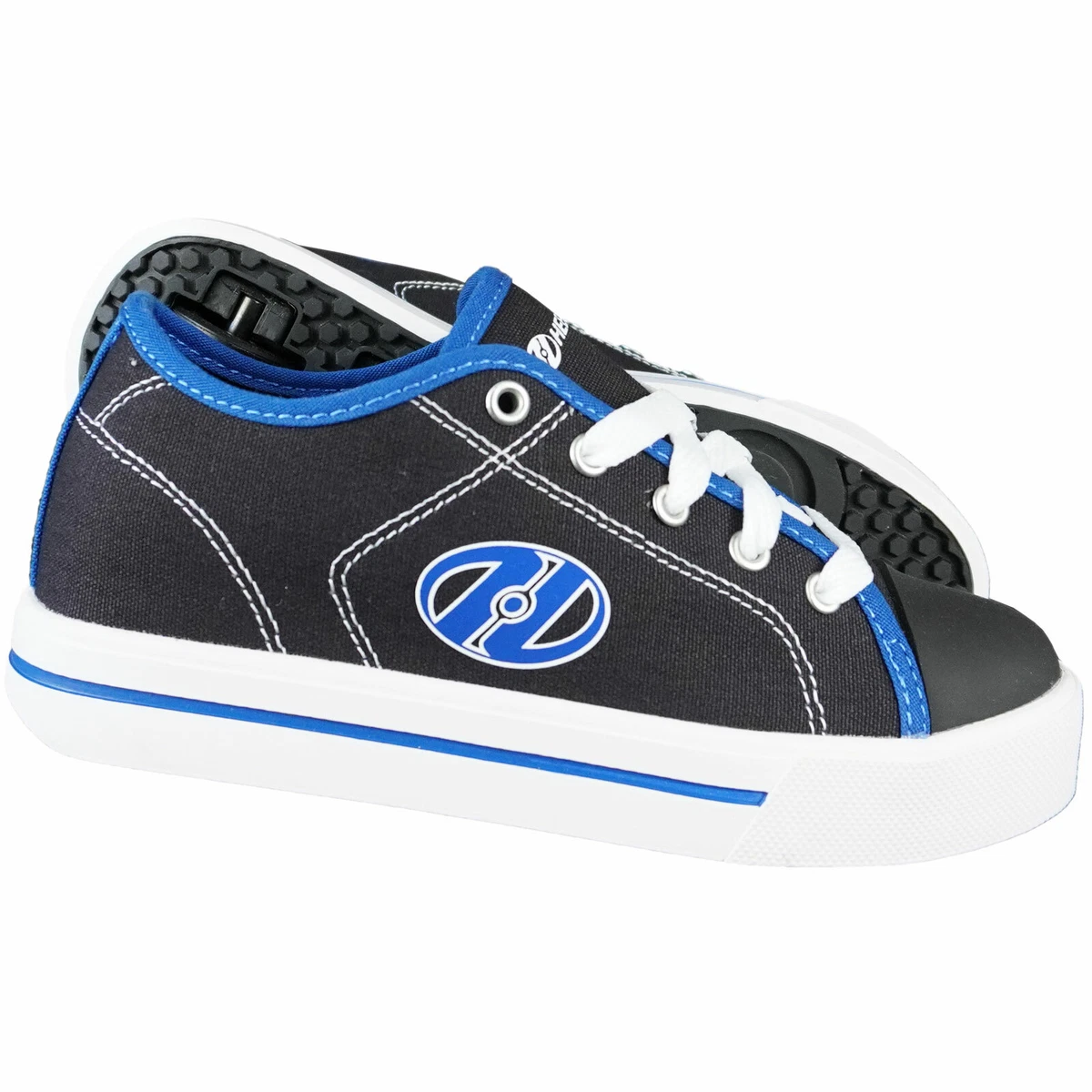 Heelys Classic X2 Ninos Patines Zapatos Infantiles Con 2 Ruedas Negro Azul Nuevo eBay