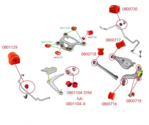 BMW E46 1998-2007 kit de buje de horquilla trasera en serie Poly Comfort - Imagen 2 de 2