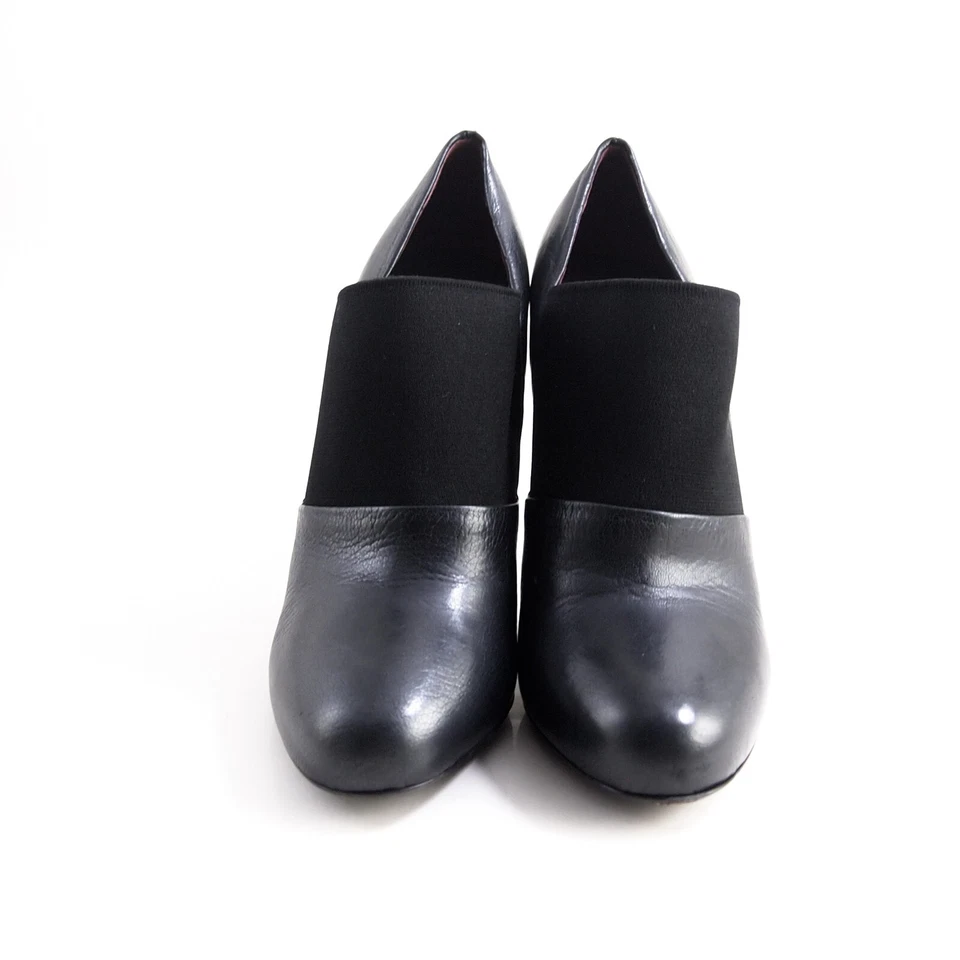 Botines Miu Miu Tacones De Cuero Negro Para Mujeres Talla US 9 EU 39 - Imagen 3 de 4