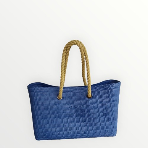 O Bag Beach Scocca Bluette+Canvas