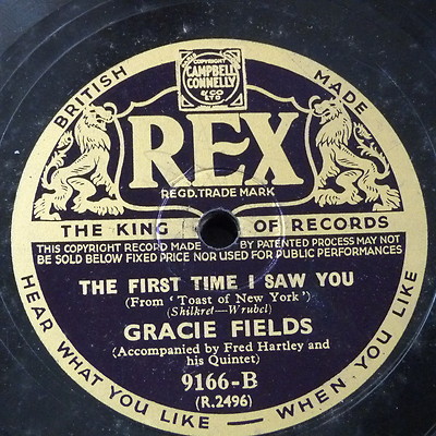 78rpm GRACIE FIELDS the first time i saw you / little old lady