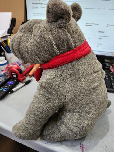 Dan Dee Bulldog Plush 13” Stuffed Animal Gray Heart Love Dog Valentines Day Good - Picture 2 of 7