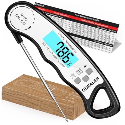 Meat Thermometer Digital Instant Read Thermometer Ultra-Fast Cooking D-Black-image