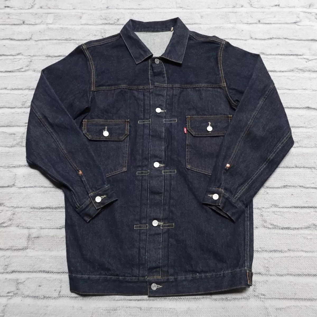 Levis Type 2 Big E Trench Denim Trucker Jean Jacket M Made in