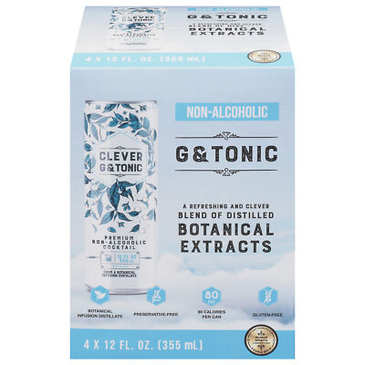 Clever Mixer G Tonic Non-Alcoholic 4Pack 48 Fl Oz (Pack Of 6)