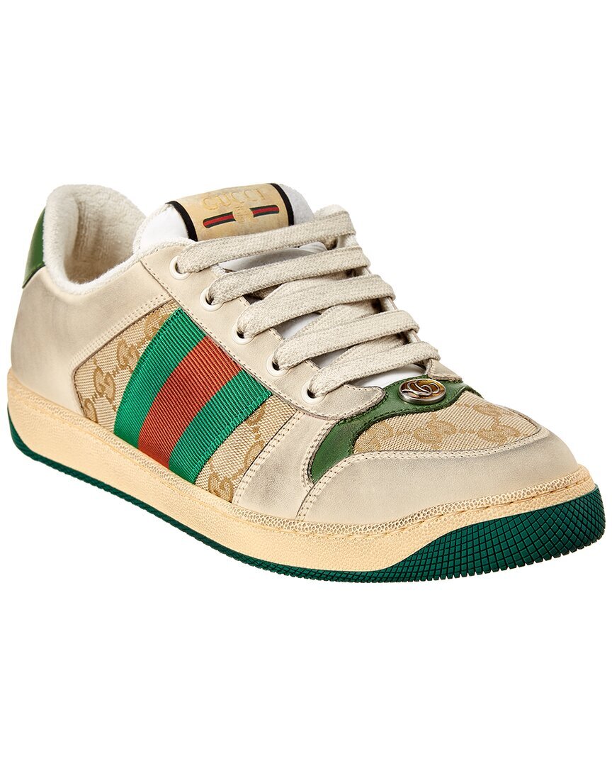 Мужские кроссовки Gucci Screener Gg Supreme из холста и замши белый 65 Великобритания 142390₽