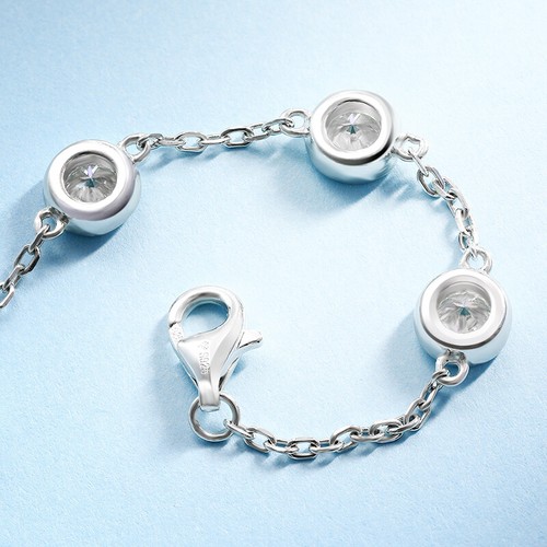 4mm 2.4ct D Color Moissanite Bubble Bracelet for Women 925 Sterling Silver GRA - Picture 7 of 15