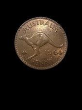 1964 Australian Penny Coin- Pre Decimal-QE11- UNCIRCULATED#28