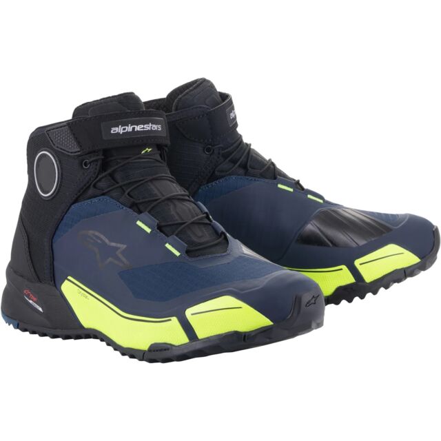 Alpinestars Cr-X Drystar Size 8 5 Motorcycle Shoes Waterproof Black-Blue-Yellow