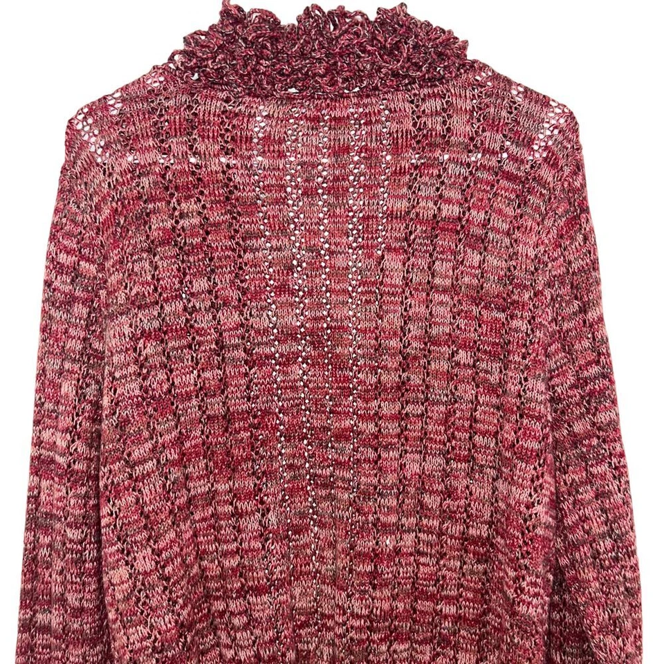 Cárdigan de punto abierto con flecos rojos para mujer JH Collectibles talla 1X Foto 4 de 4