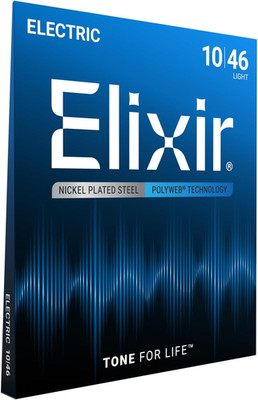 Elixir Strings, Electric Guitar Strings, Nickel Plated Steel with POLYWEB Coatin