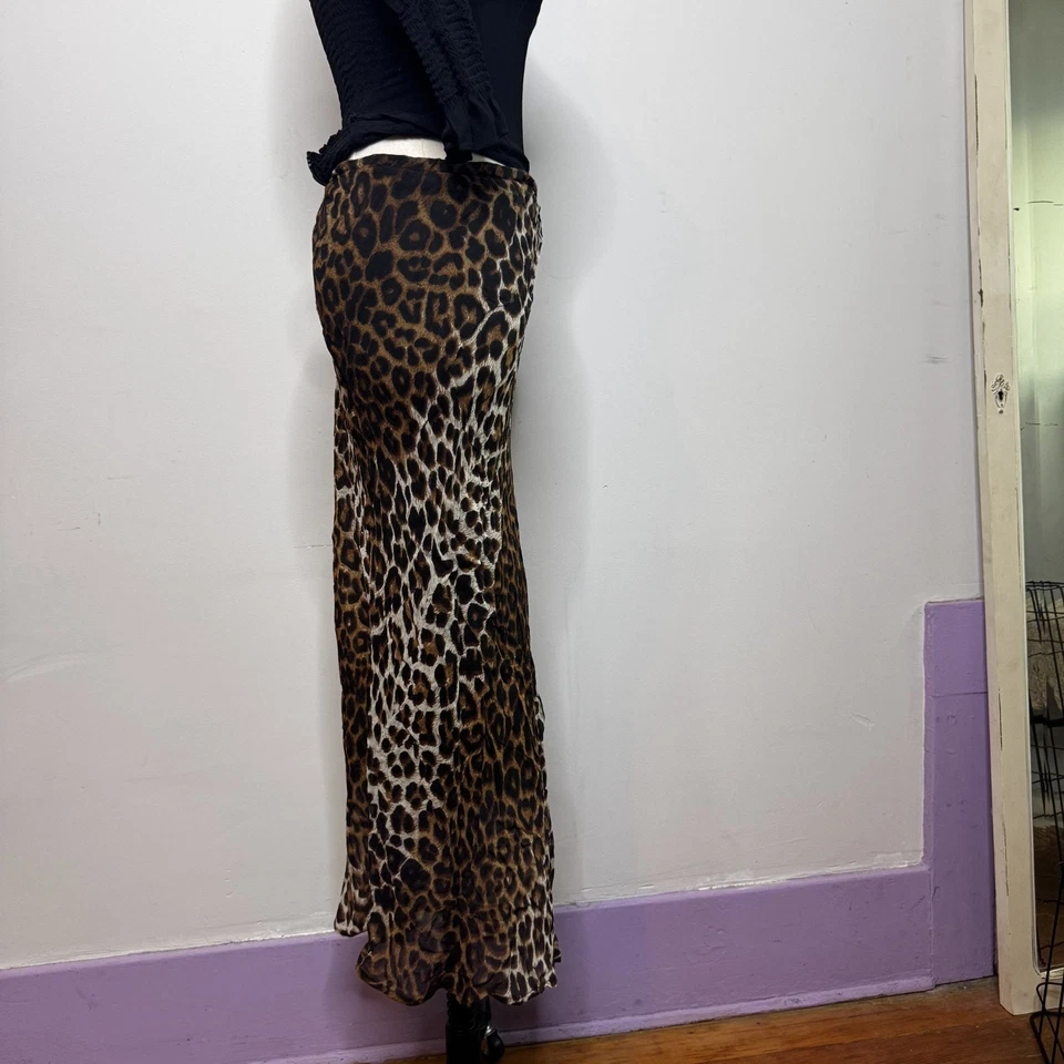 复古豹纹分层美人鱼长裙独立哥特垃圾仙女 90 年代 XL — 第 3/4 张图片