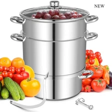 Giantex 11 Quart Juice Steamer Fruit Vegetables Juicer Steamers, Silver