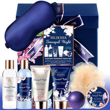 Spa Gift Set for Women, Lavender Chamomile 8 Pcs Bath Baskets, Gifts for Mom