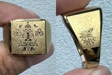misura 11 anello YANTRA Wessuwan talismano acciaio inox placcato oro amuleto ...