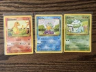 Pokemon Bulbasaur, Charmander, Squirtle  Base Set WOTC 1999 Trio Set