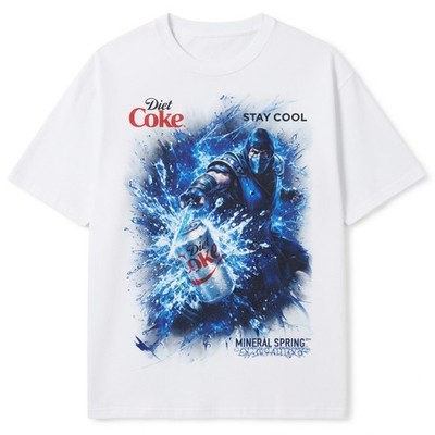 Sub Zero Diet Coke Parody Double Sided Graphic Video Game Tribute Cotton Shirt