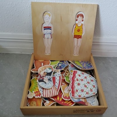 Puzzle Works Wooden Boy Girl Dress-Up Puzzle w/ Case