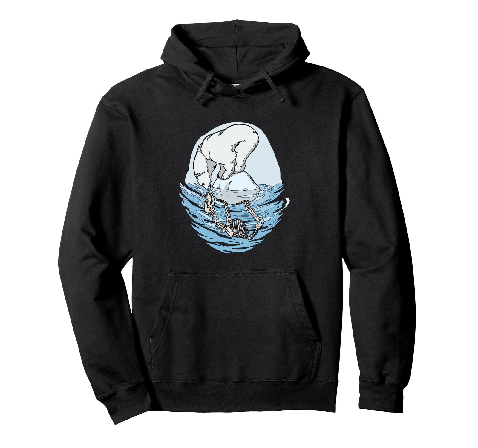 Polar Bear Swimming Artistic Adult Pullover Hoodie