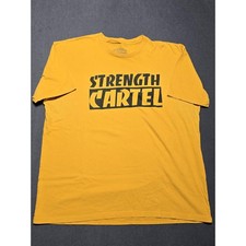 Camiseta Strength Cartel 2XL Oro Amarillo Gráfico Pitbull Torris Powerlifting