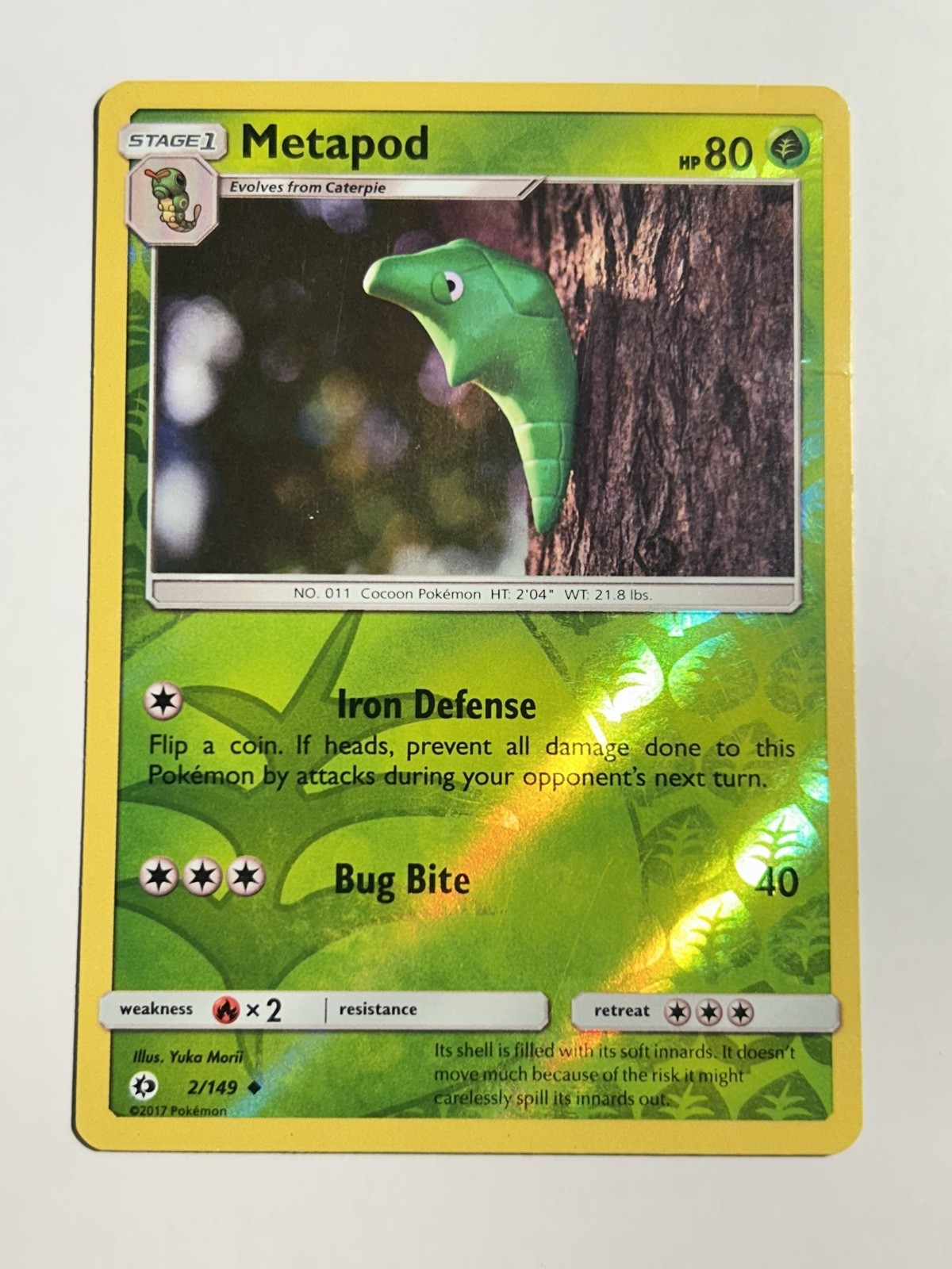 Metapod 2/149 SM Base Set Reverse Holo Pokemon Card